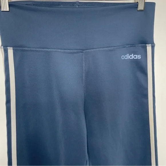 Adidas climalite leggings‎ blue with white stripes size medium - Picture 2 of 5